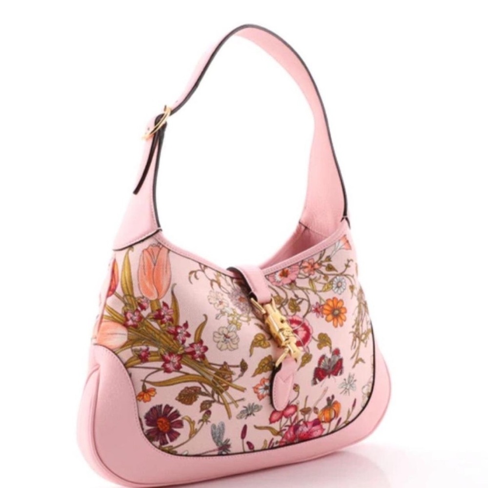 Gucci Pink Floral Jackie Shoulder Bag